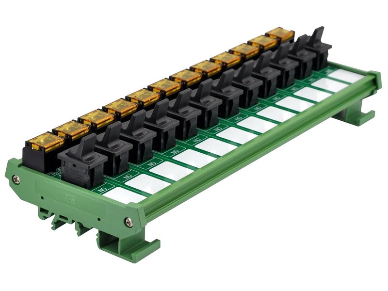 HCDC DIN Rail Mount Paddle Rocker Switch Module, 10Amp 250VAC / 50VDC (12 Channel) - Image 3
